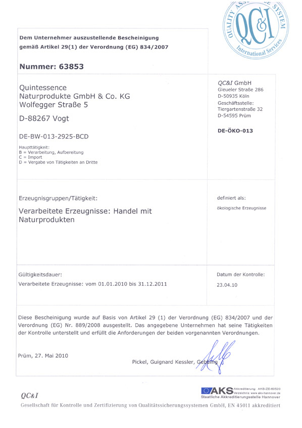 Bio-Zertifikat