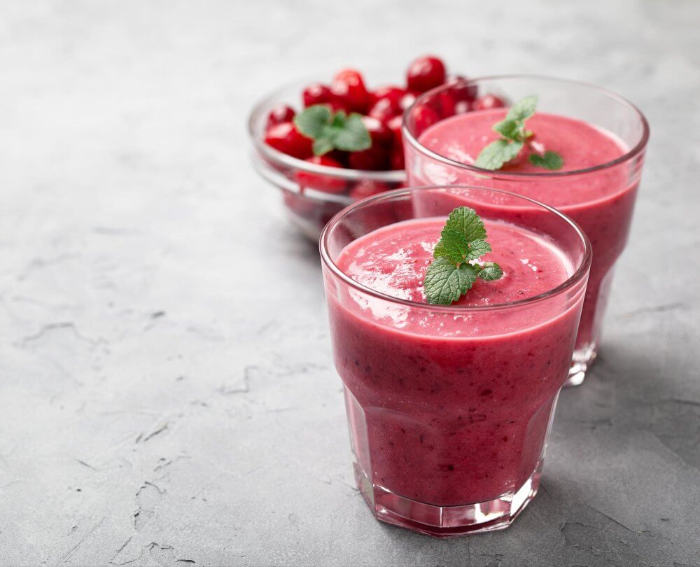 Rezept für Cranberry-Minze-Smoothie