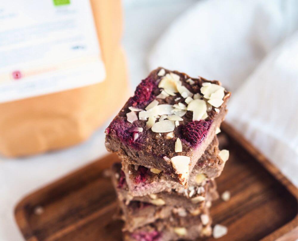 Rezept für Vegane Himbeer-Mandel-Brownies