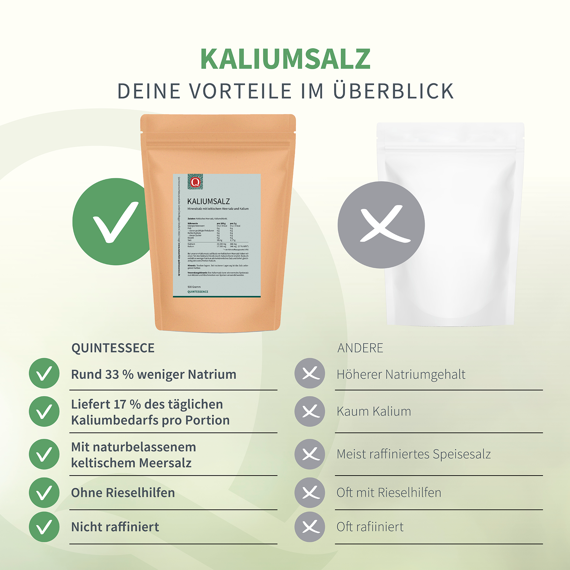 vorteile von Kaliumsalz - Mineralsalz mit keltischem Meersalz und Kalium, 500 g