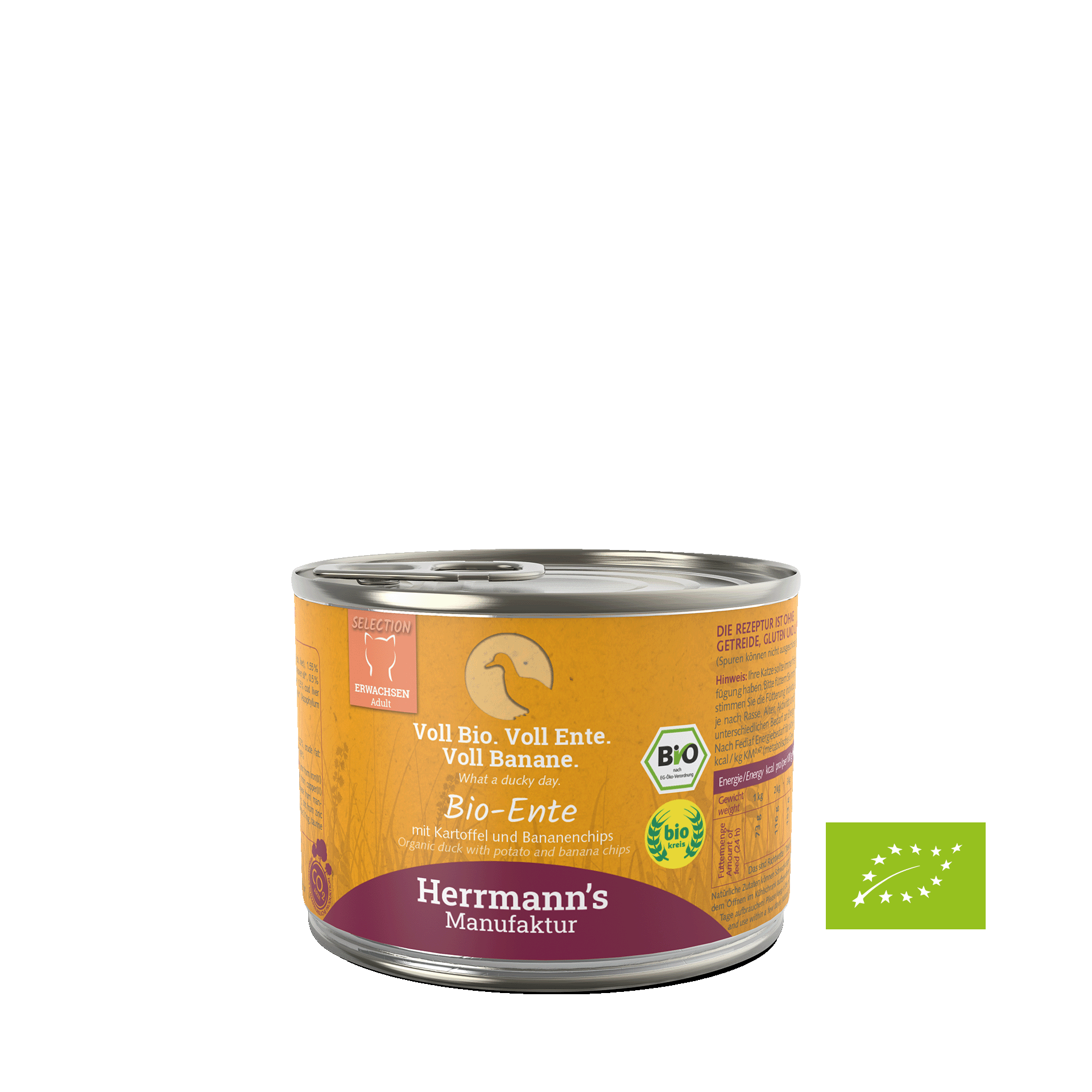 Bio-Ente mit Kartoffeln und Bananen, 200 g Dose