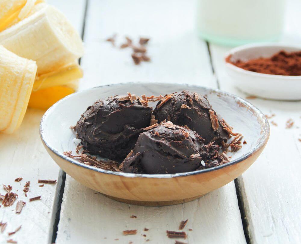 Schokoladen Minz Bananen Sorbet