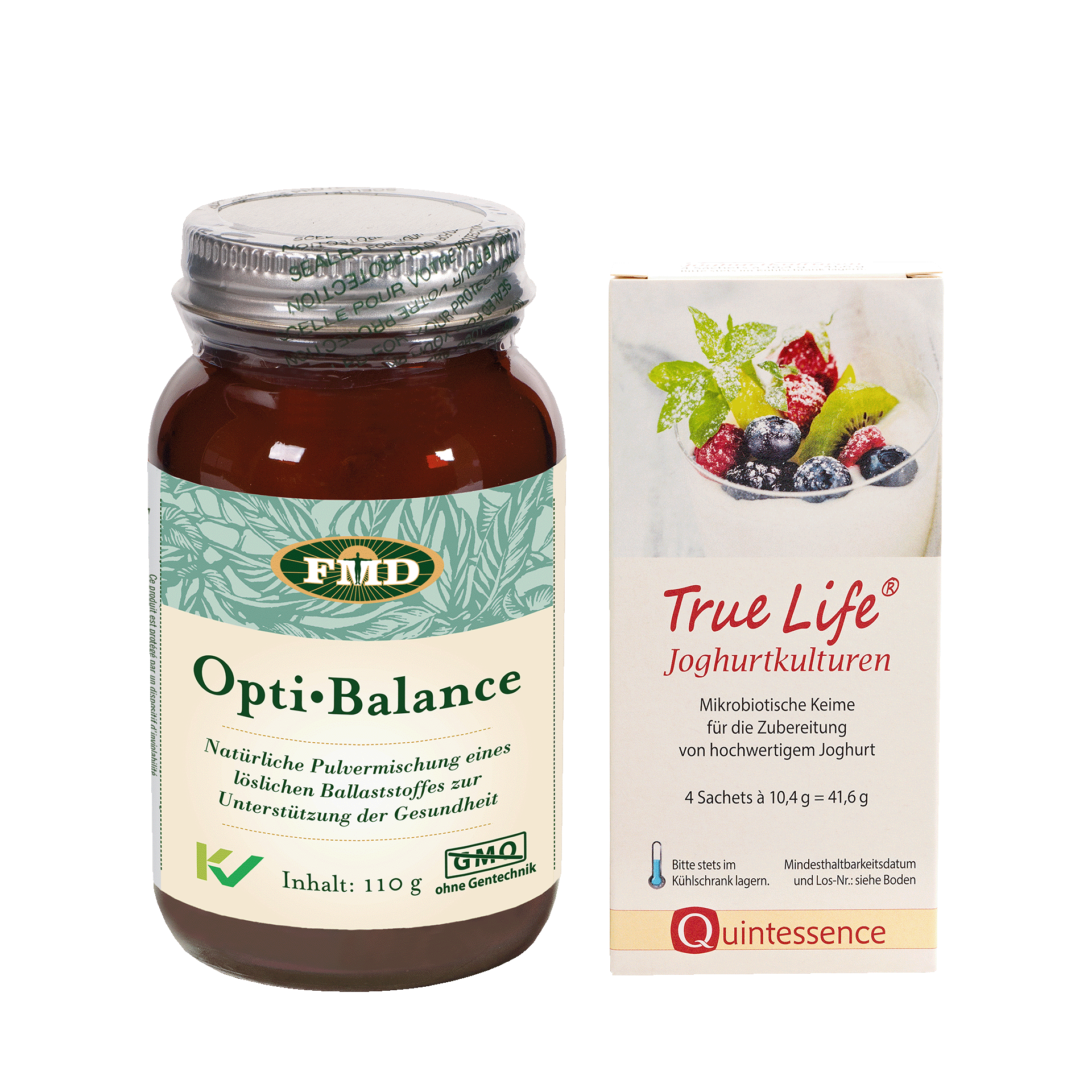 Aktionspaket True Life Joghurtkulturen, 4 Sachets à 10,4 g + Opti-Balance Pulver, 110 g