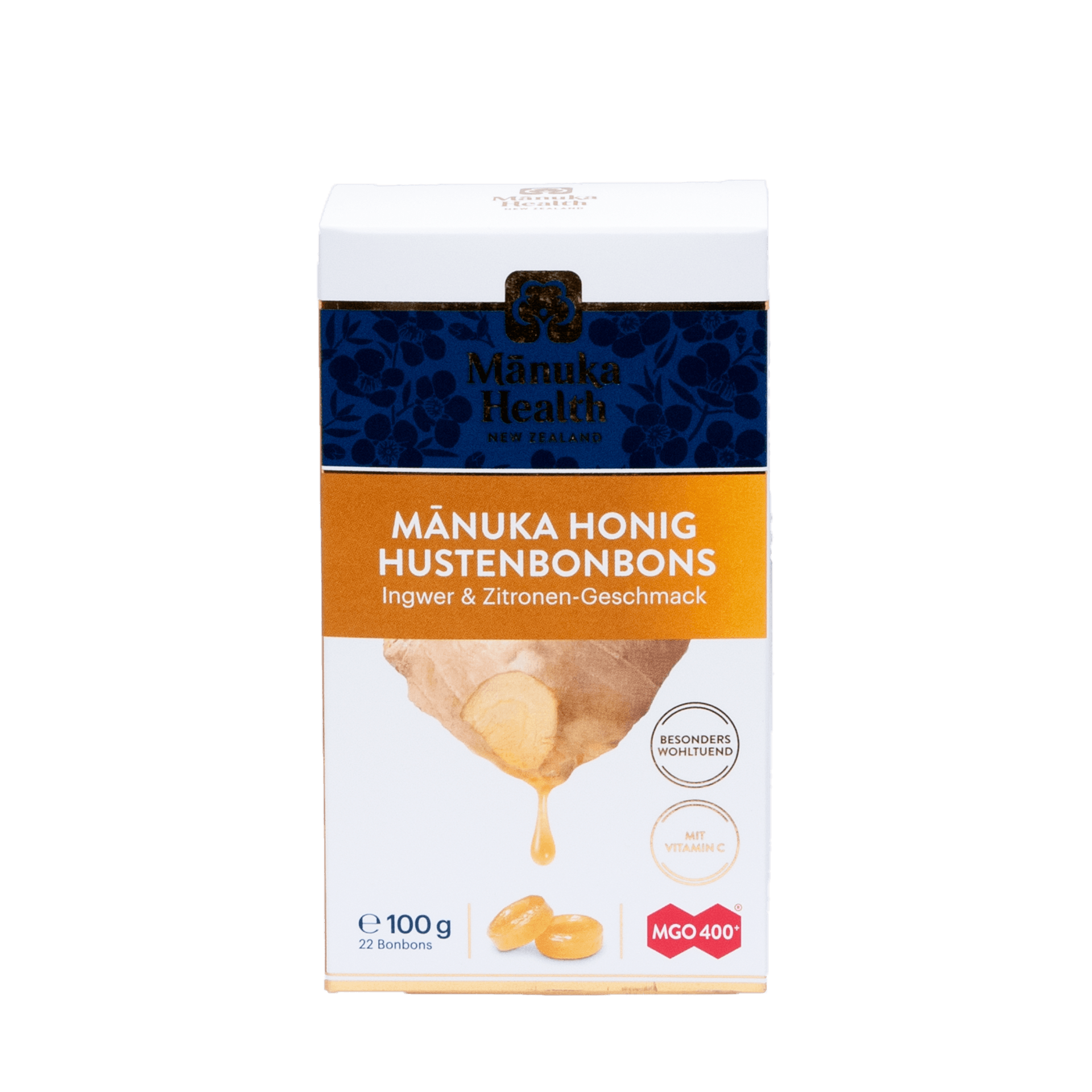 Manuka Honig Lutschbonbons, Ingwer & Zitrone, 100g