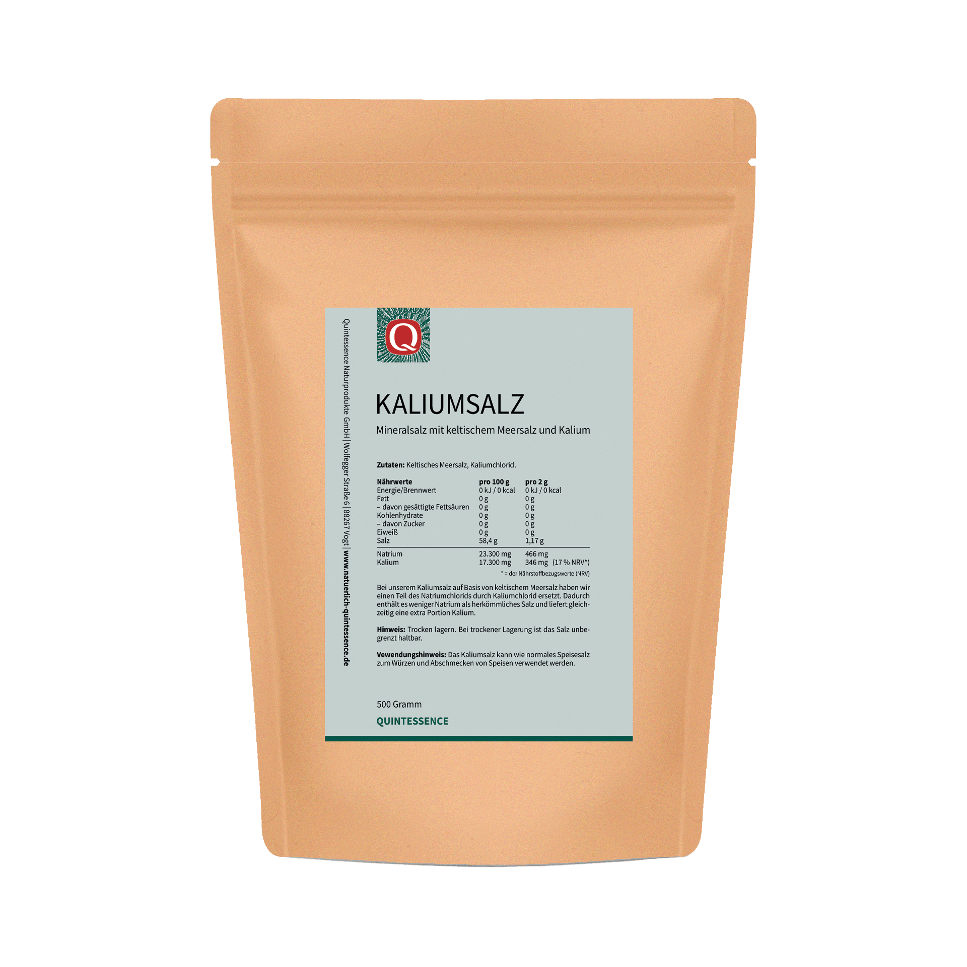 Kaliumsalz - Mineralsalz mit keltischem Meersalz und Kalium, 500 g