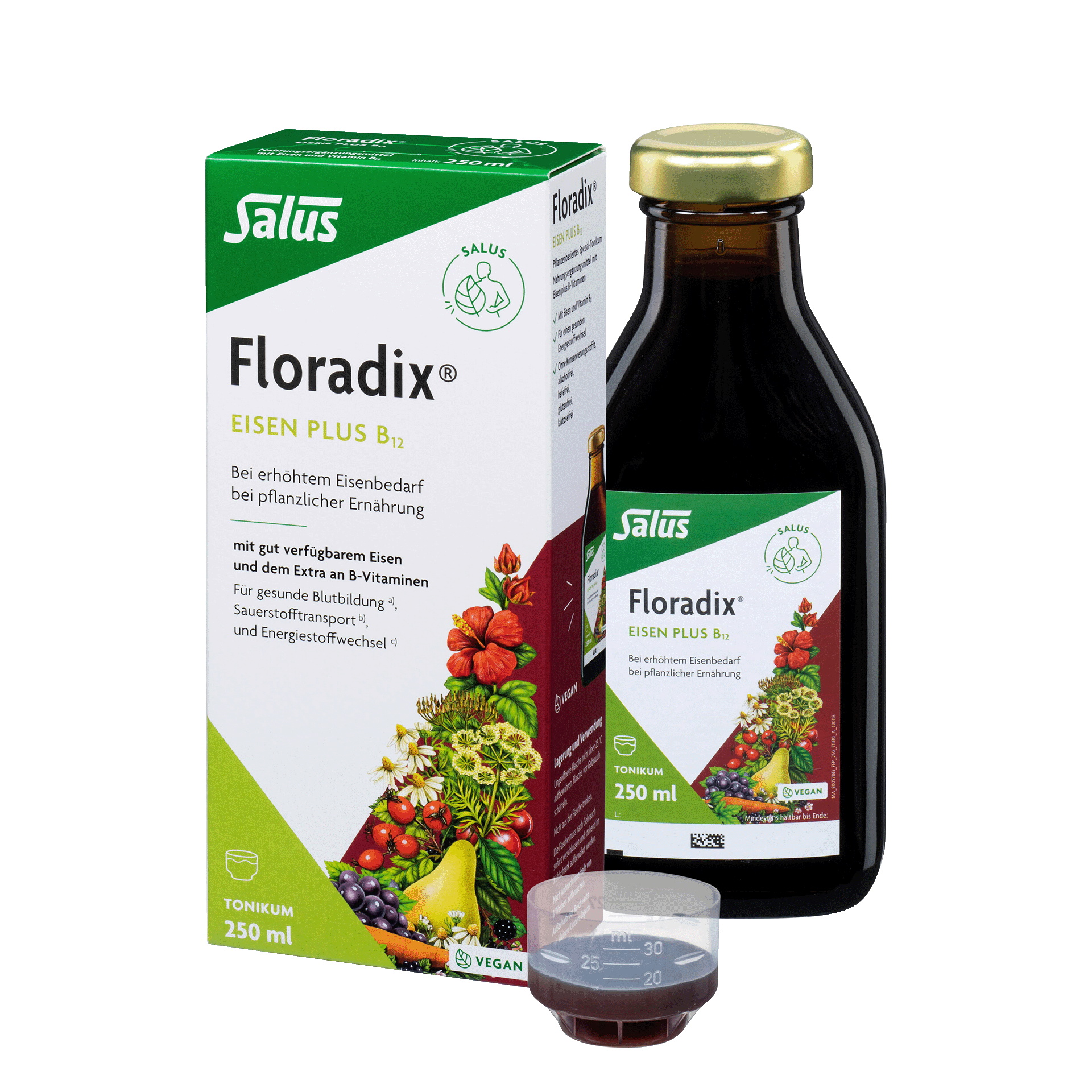 Floradix Eisen plus B12, vegan, 250 ml