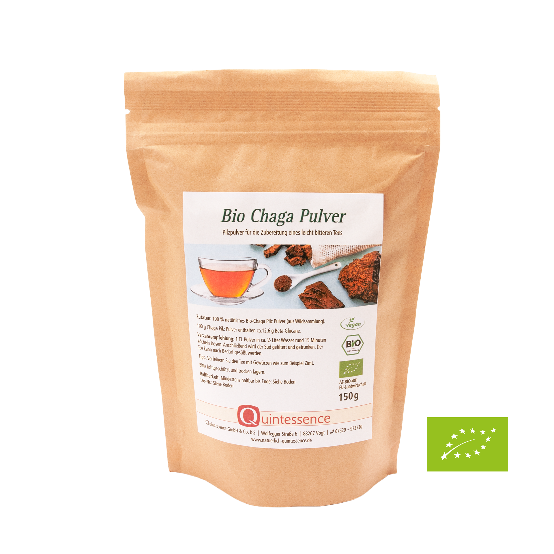 Bio Chaga Pulver, 150 g