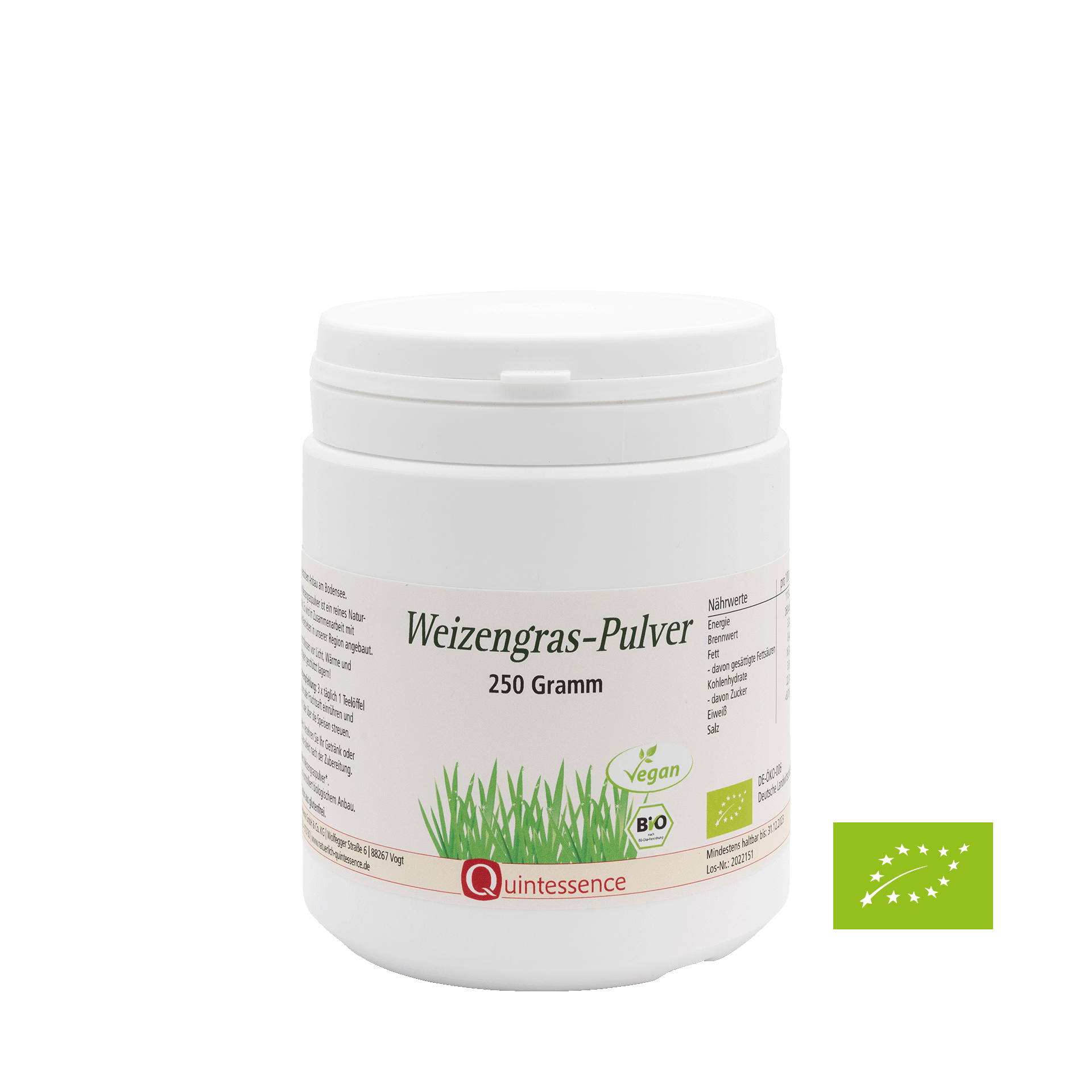 Weizengras-Pulver, 250 g in Bioqualität