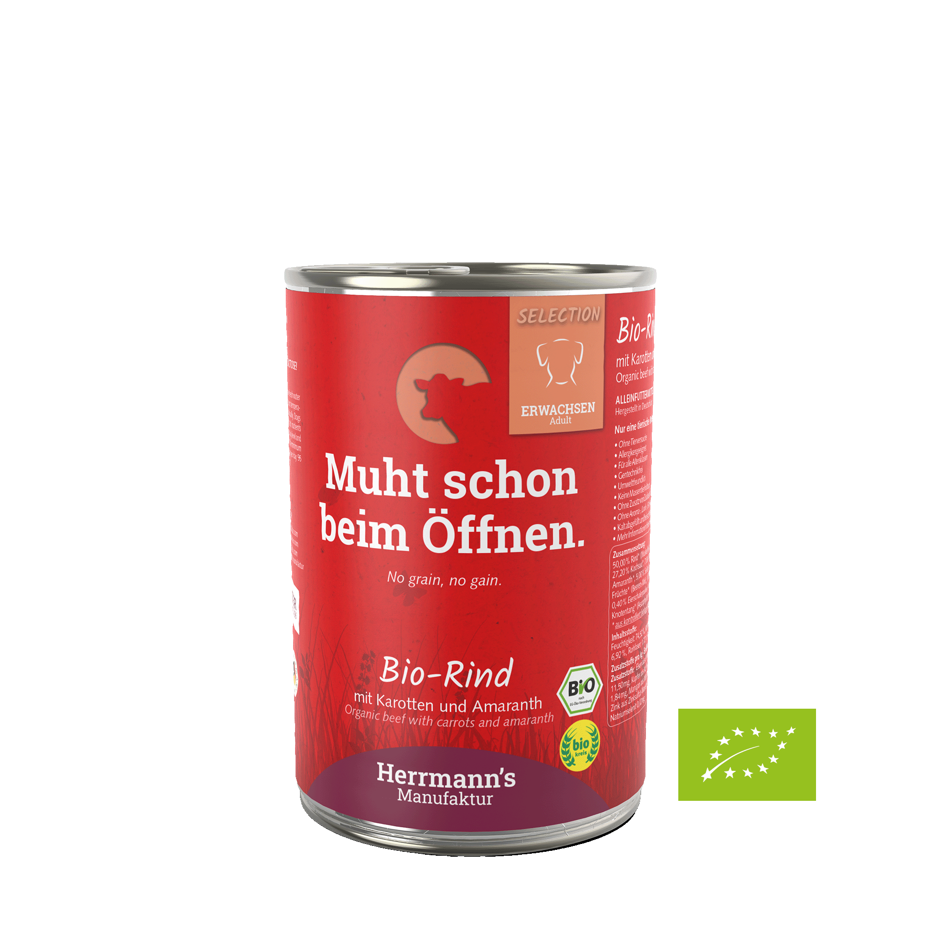 Bio-Rind mit Karotten und Amaranth, 400 g Dose