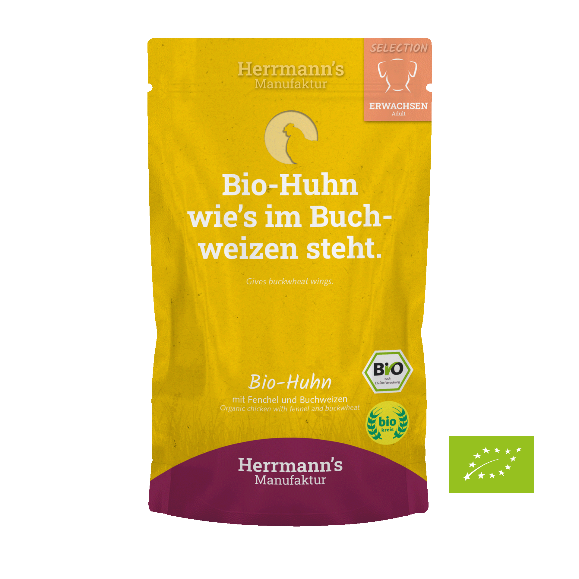 Bio-Huhn mit Fenchel und Buchweizen, 150 g Portionsbeutel