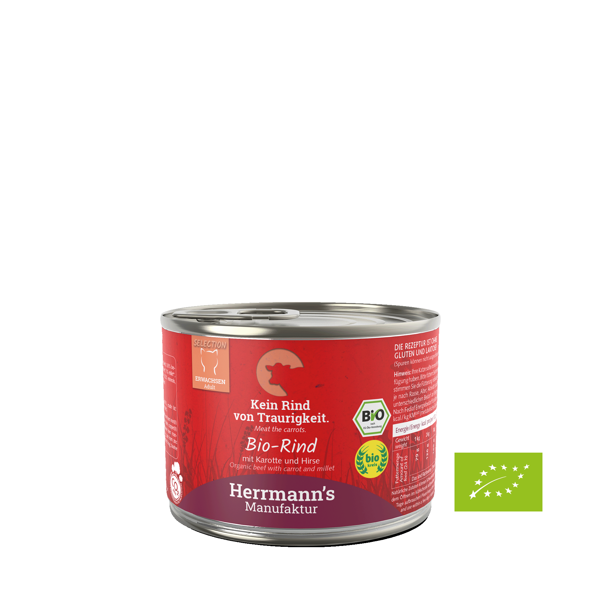 Bio-Rind mit Karotte und Hirse, 200 g Dose