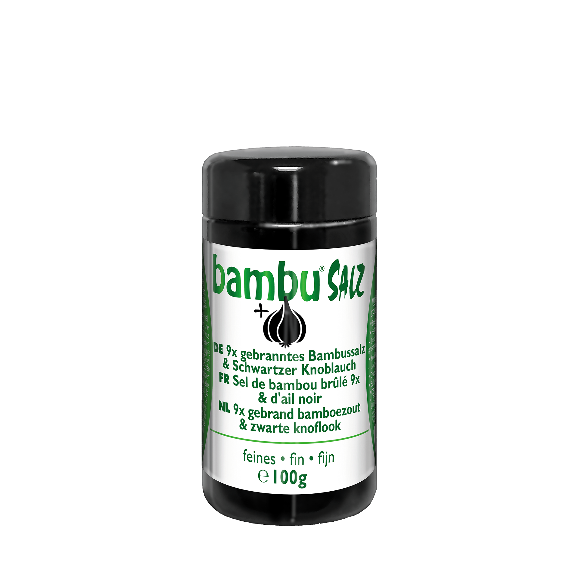 9 x gebranntes Bambussalz mit schwarzem Knoblauch, 100 g 9 x gebranntes Bambussalz mit schwarzem Knoblauch, 100 g