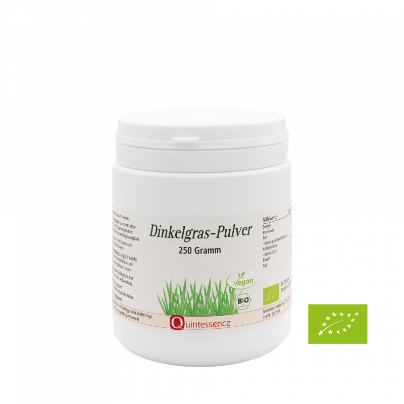 Dinkelgras-Pulver, 250 g in Bioqualität