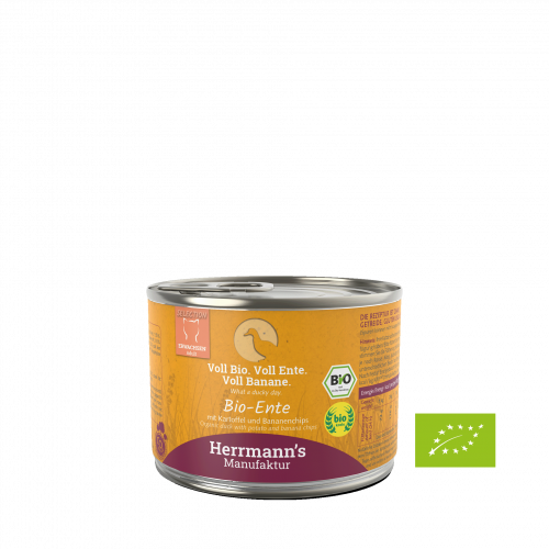 Bio-Ente mit Kartoffeln und Bananen, 200 g Dose