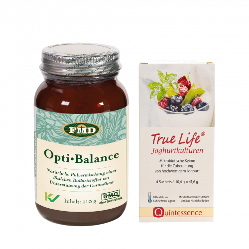 Aktionspaket True Life Joghurtkulturen, 4 Sachets à 10,4 g + Opti-Balance Pulver, 110 g