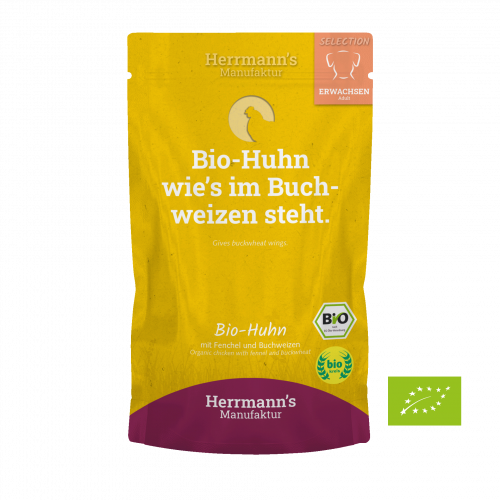 Bio-Huhn mit Fenchel und Buchweizen, 150 g Portionsbeutel